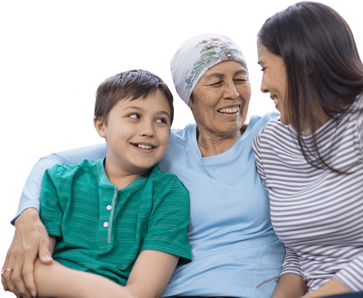 Grandmother with her grandchildren