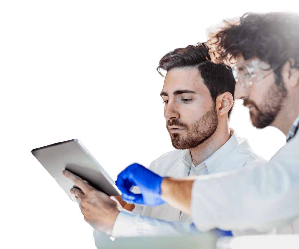 Two researchers collaborating