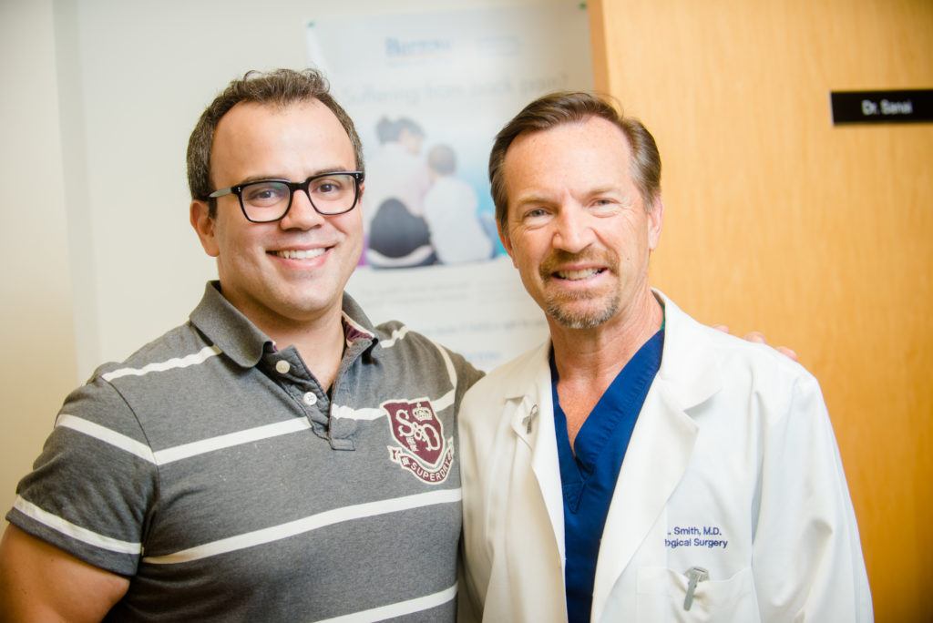 Dr. Kris Smith with brain tumor patient