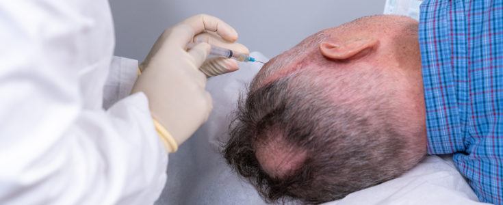 Patient with a brain tumor, receiving liquid CSF biopsy