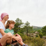 Mother and son in nature